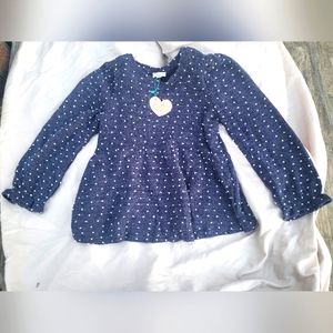 Hayden Girl's Pom Pom Baby Doll Top New with Tags Size Large Ruffle Cuffs